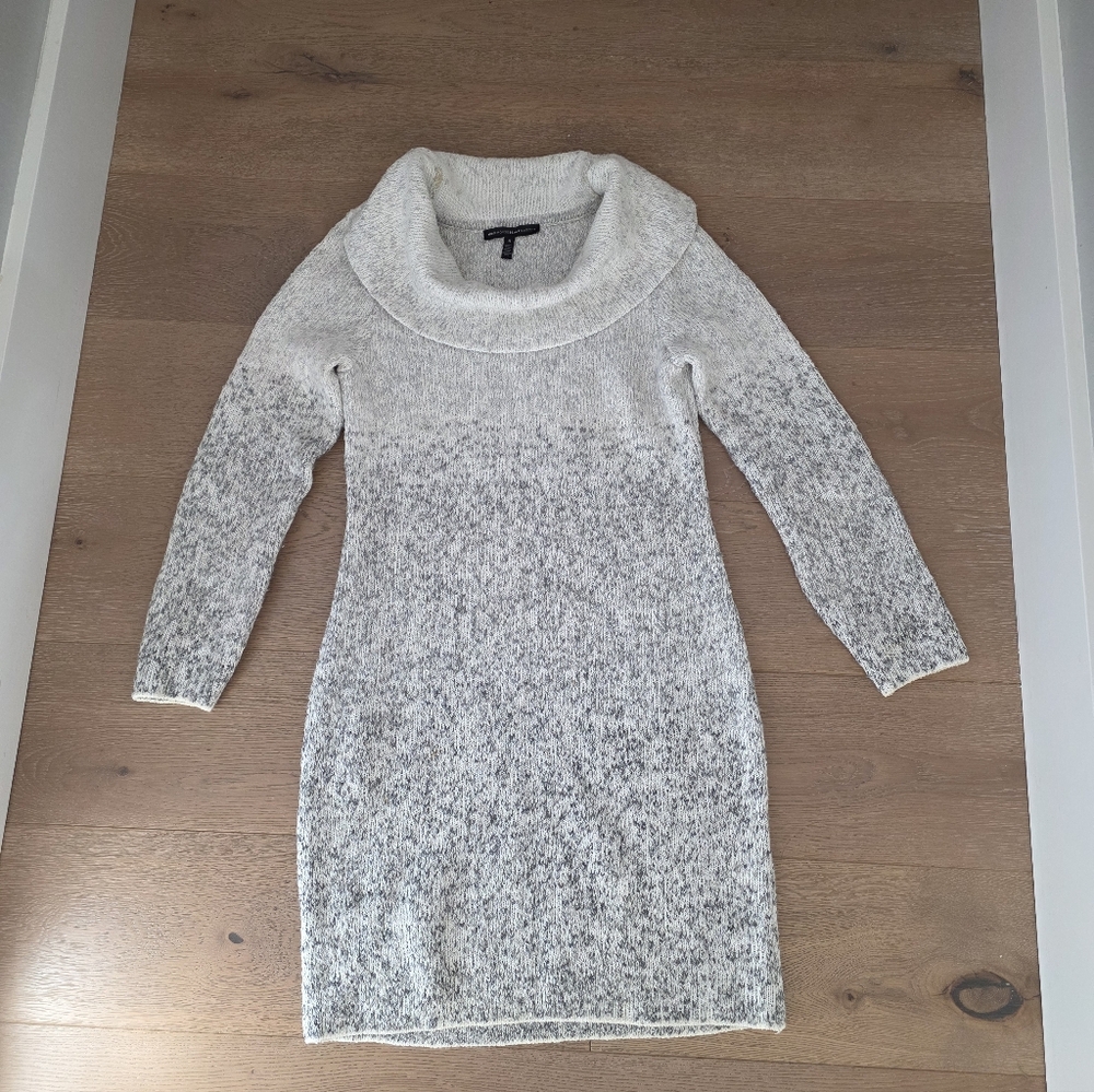 White House Black Market Cowl Neck Sweater in Cream and Gray